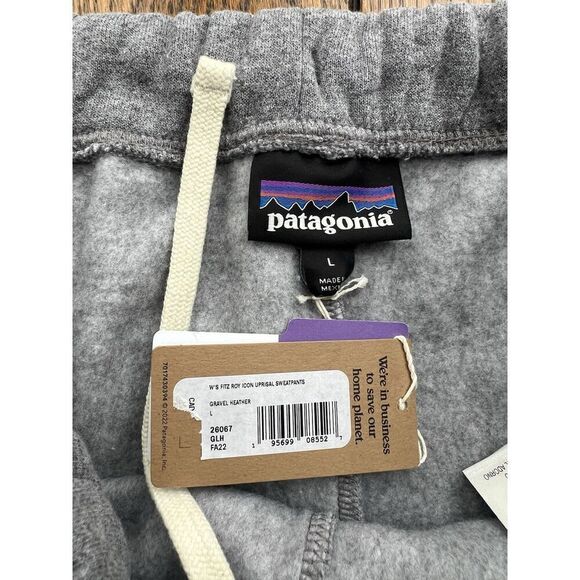 Patagonia Fitz Roy Icon Uprisal Sweatpants Gravel Heather Women's Sz Large NWT - Picture 5 of 7